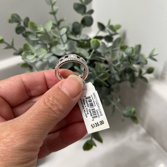NWT Michael Kors Mercer Prestack silver tone size 8 - Picture 8 of 9